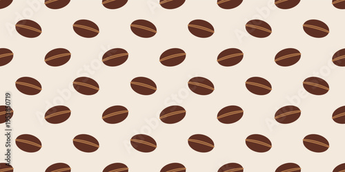 coffee seamless pattern. coffee beans vector illustration. coffee beans background illustration. coffe beans flat vector illustration