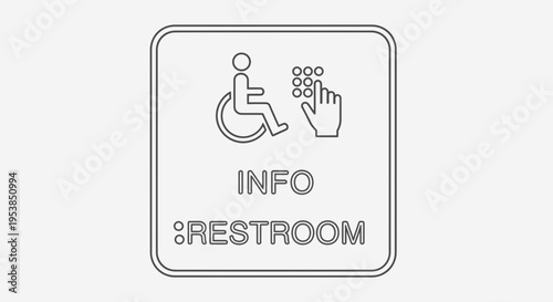 Accessible restroom sign with wheelchair symbol