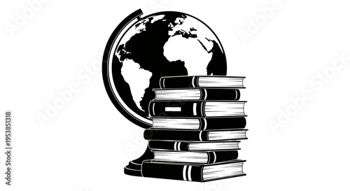 books and globe education concept