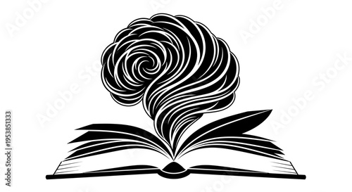 book with swirling smoke
