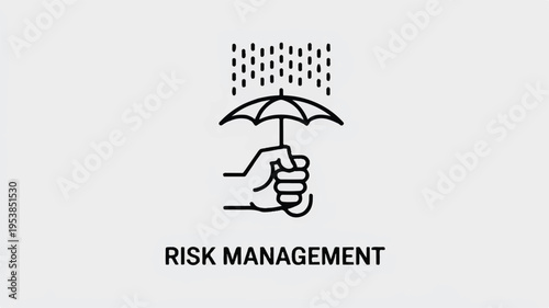 risk management concept with umbrella protecting from rain