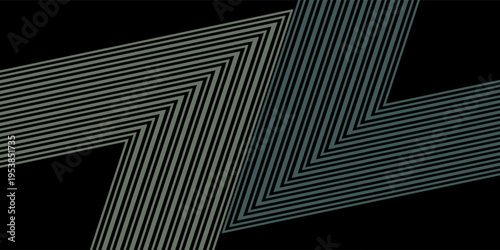 Black abstract background with overlapping glowing green and blue lines. Modern graphic design with a futuristic techno concept for website, poster, brochure, banner, and flyer. VOL. 2