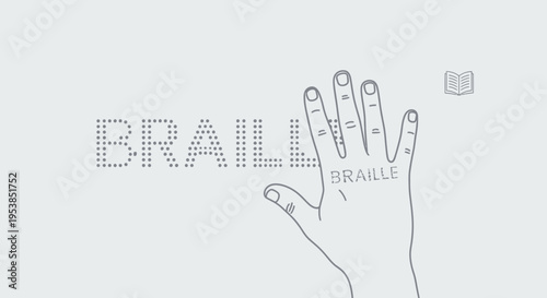 Braille alphabet on hand with book