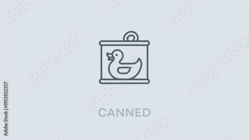 Rubber duck in canned food illustration