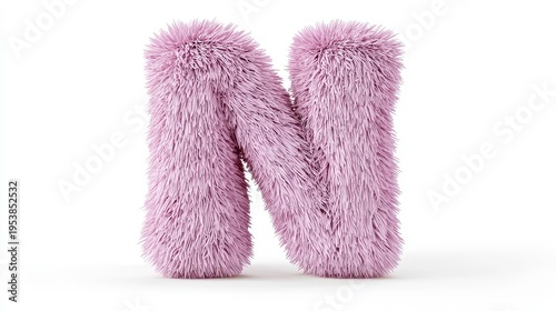 Fluffy Purple Letter N A Soft and Whimsical 3D Render
