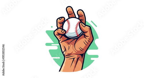 Hand Gripping Baseball - A Detailed Illustration of Sportsmanship.