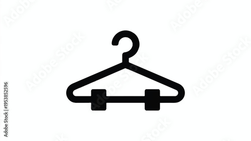 Simple black silhouette of a clothes hanger icon