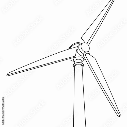 Wind turbine with tower and blades windmill renewable energy
