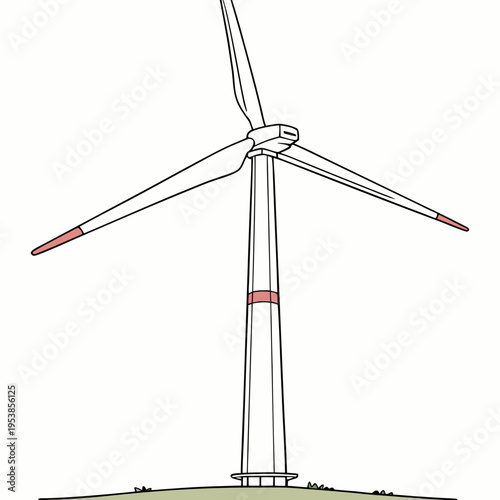 Wind turbine on a hill blades renewable energy sustainability