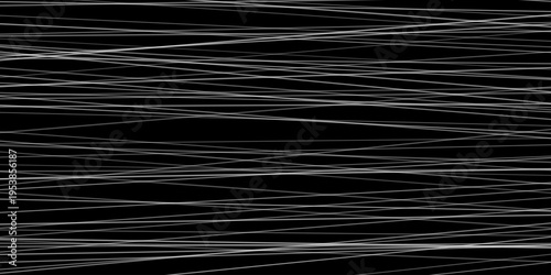 Straight chaotic random thin white line dark background