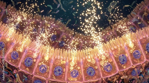 Microscopic View of Eukaryotic Cell Membrane with Active Transport and Membrane Potential Dynamics