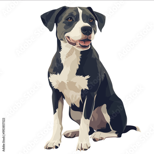 simple vector companion dog clipart illustration white background vector art style simple design flat illustration no shadows