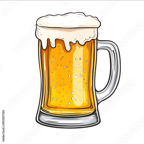simple vector cold beer clipart illustration white background vector art style simple design flat illustration no shadows