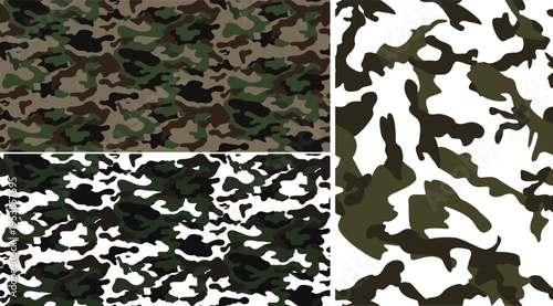 Set of 3 camouflage patterns vector