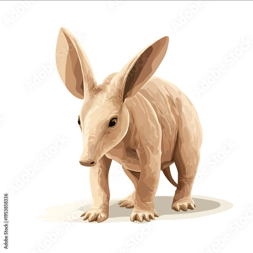 simple vector aardvark clipart illustration white background vector art style simple design flat illustration no shadows