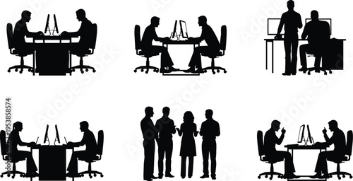 Black silhouette of various light bulbs including energy saving led and classic incandescent lamps for idea and innovation concepts,