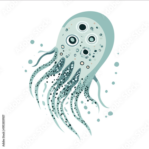 simple vector protozoan clipart illustration white background vector art style simple design flat illustration no shadows