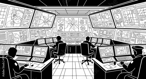 People Working on Computer Terminals.