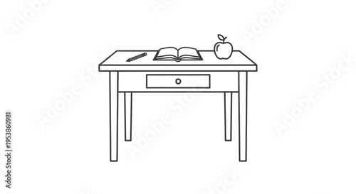 Simple desk with one drawer.