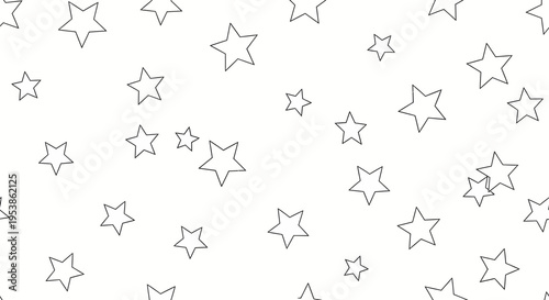 black star pattern outline icons on white background for design and decoration