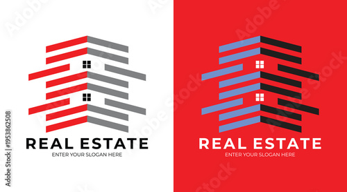 Modern Real Estate Logo Design with Abstract Building Lines – Creative Property Branding Concept