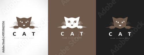 Cat logo vector animal design