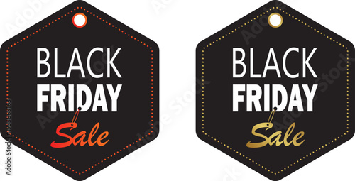 Black Friday Sale: A classic promotion tag that is on the mark to capture shopper interest, it's perfect for sales or seasonal offers, with a striking appearance.