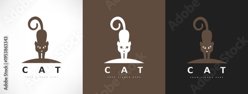 Cat logo vector animal design