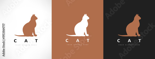 Cat logo vector animal design