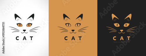 Cat logo vector animal design