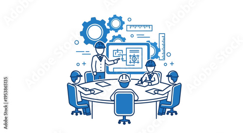 Business people in meeting discussion.