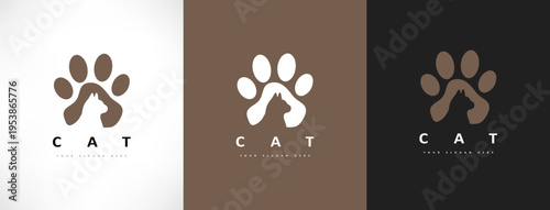 Cat logo vector animal design