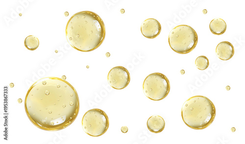 Oil drops , Water bubble. Soap, foam, Water droplet. Serum. Gel.	