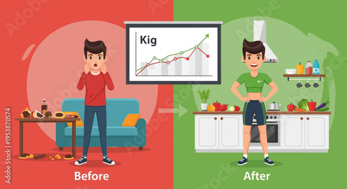 Mans dramatic transformation from unhealthy to fit lifestyle 1.