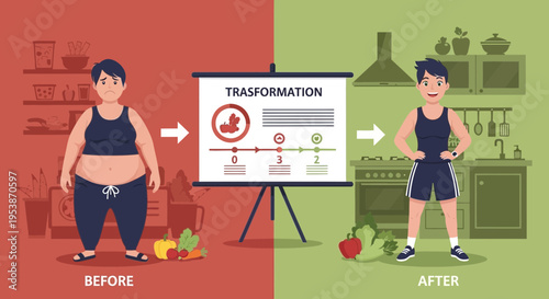 Mans dramatic weight loss transformation before and after healthy lifestyle 1.