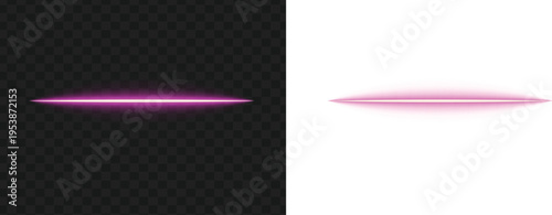 The glowing pink light streaks across a dark background and fades into a soft blur on a white surface.