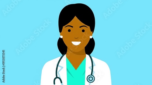 Smiling Female Doctor with Stethoscope Portrait.