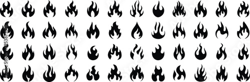 Minimalist Fire Flame Vector Icon set