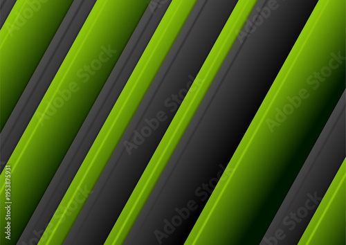 Black and green stripes corporate geometric abstract background. Vector graphic design