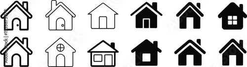 Minimalist House Vector Icon set