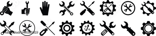 Industrial Maintenance Tools Vector Icon set