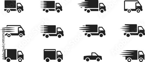 Delivery Truck Vector Icon set