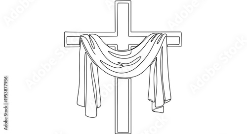 Cross with cloth draped over it 1.