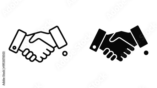 handshake icons vector illustration, business agreement flat design