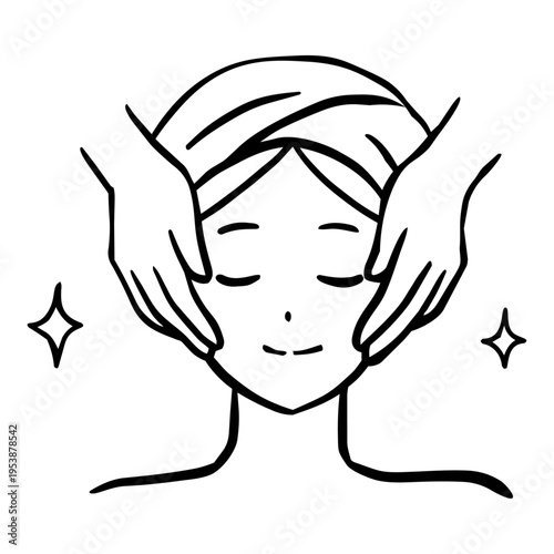 Facial massage beauty treatment icon
フェイシャルマッサージ・美容エステアイコン