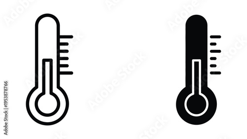 black and white thermometer icons vector illustration