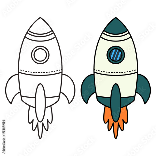 cartoon rocket vector illustration