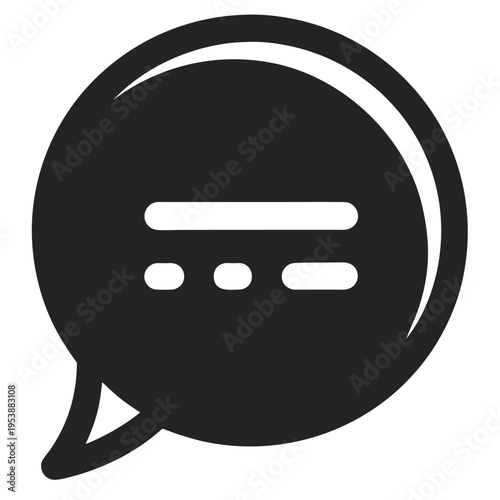 Chat Message Bubble Icon Minimal Black Flat Vector Simple Outline Communication Symbol