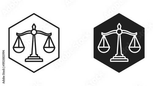 justice and law balance scales vector illustration in flat design