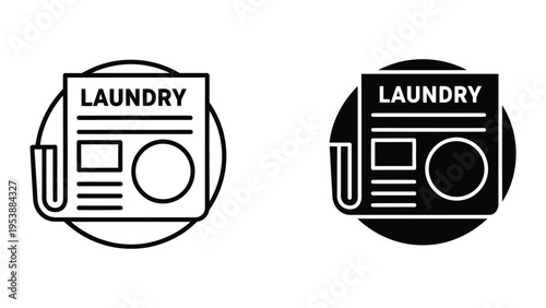 laundry icons set, vector illustration, flat design